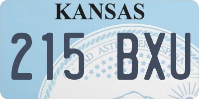 KS license plate 215BXU