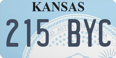 KS license plate 215BYC