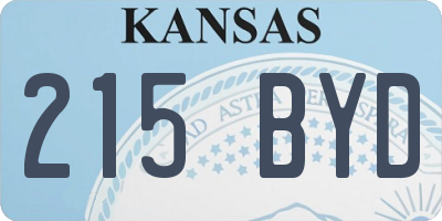 KS license plate 215BYD