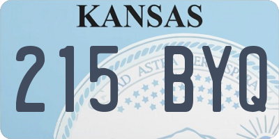 KS license plate 215BYQ