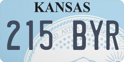 KS license plate 215BYR