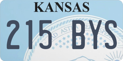KS license plate 215BYS