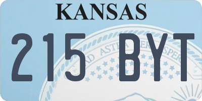 KS license plate 215BYT