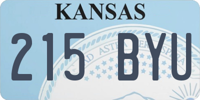 KS license plate 215BYU