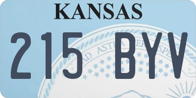 KS license plate 215BYV