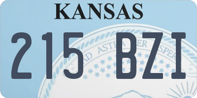 KS license plate 215BZI