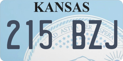 KS license plate 215BZJ