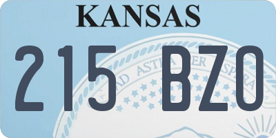 KS license plate 215BZO