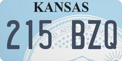 KS license plate 215BZQ