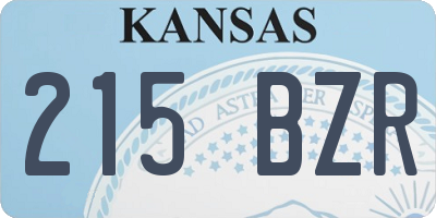 KS license plate 215BZR