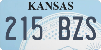 KS license plate 215BZS