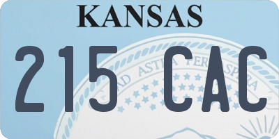 KS license plate 215CAC