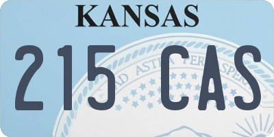 KS license plate 215CAS