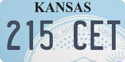 KS license plate 215CET
