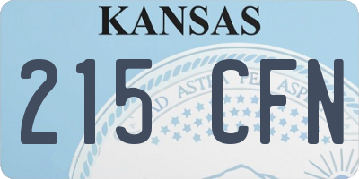 KS license plate 215CFN