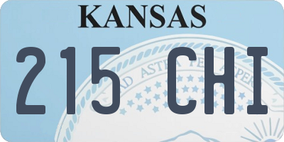 KS license plate 215CHI