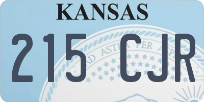 KS license plate 215CJR