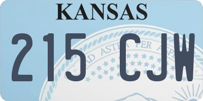 KS license plate 215CJW