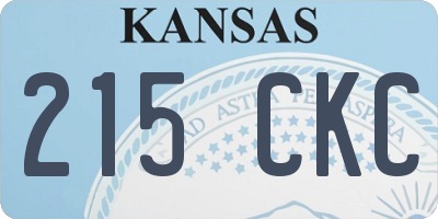 KS license plate 215CKC