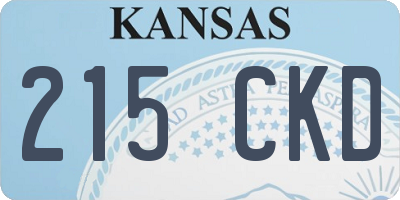 KS license plate 215CKD