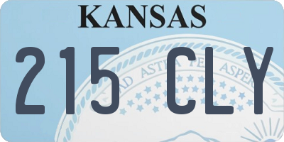 KS license plate 215CLY