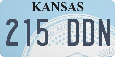 KS license plate 215DDN