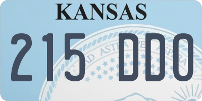 KS license plate 215DDO
