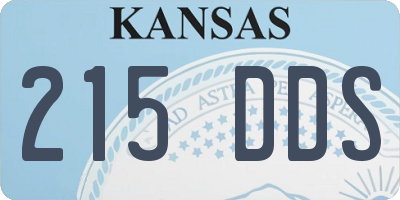 KS license plate 215DDS