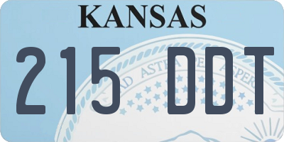 KS license plate 215DDT