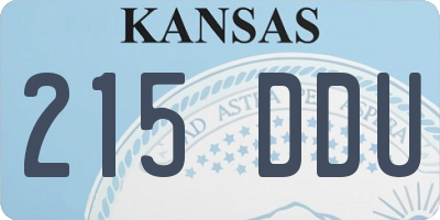 KS license plate 215DDU
