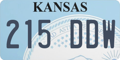 KS license plate 215DDW