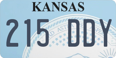 KS license plate 215DDY