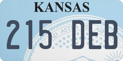 KS license plate 215DEB