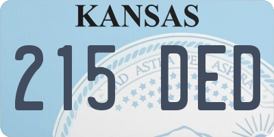 KS license plate 215DED