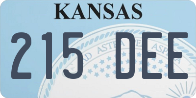 KS license plate 215DEE