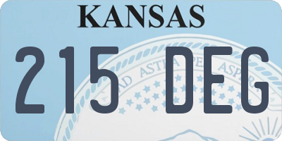 KS license plate 215DEG