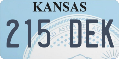 KS license plate 215DEK