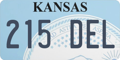 KS license plate 215DEL