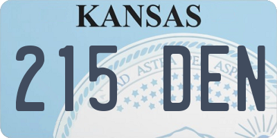 KS license plate 215DEN