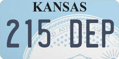 KS license plate 215DEP