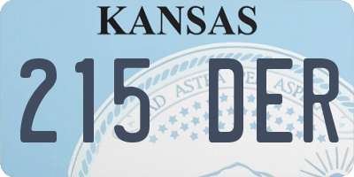 KS license plate 215DER
