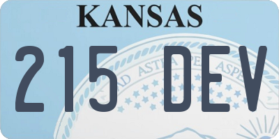 KS license plate 215DEV