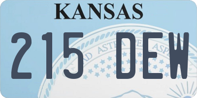 KS license plate 215DEW