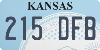 KS license plate 215DFB