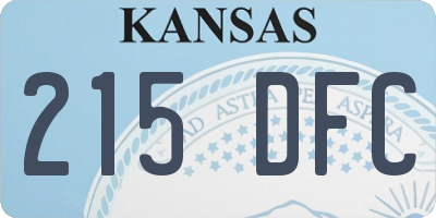 KS license plate 215DFC