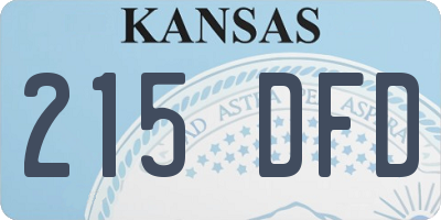 KS license plate 215DFD
