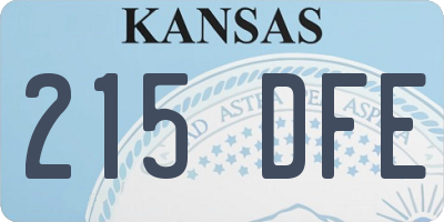 KS license plate 215DFE