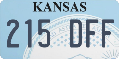 KS license plate 215DFF