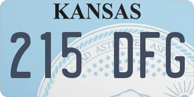 KS license plate 215DFG
