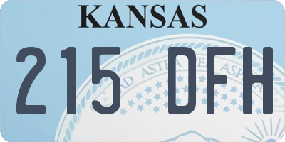 KS license plate 215DFH